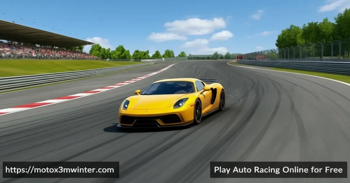High speed auto racing cars on a track