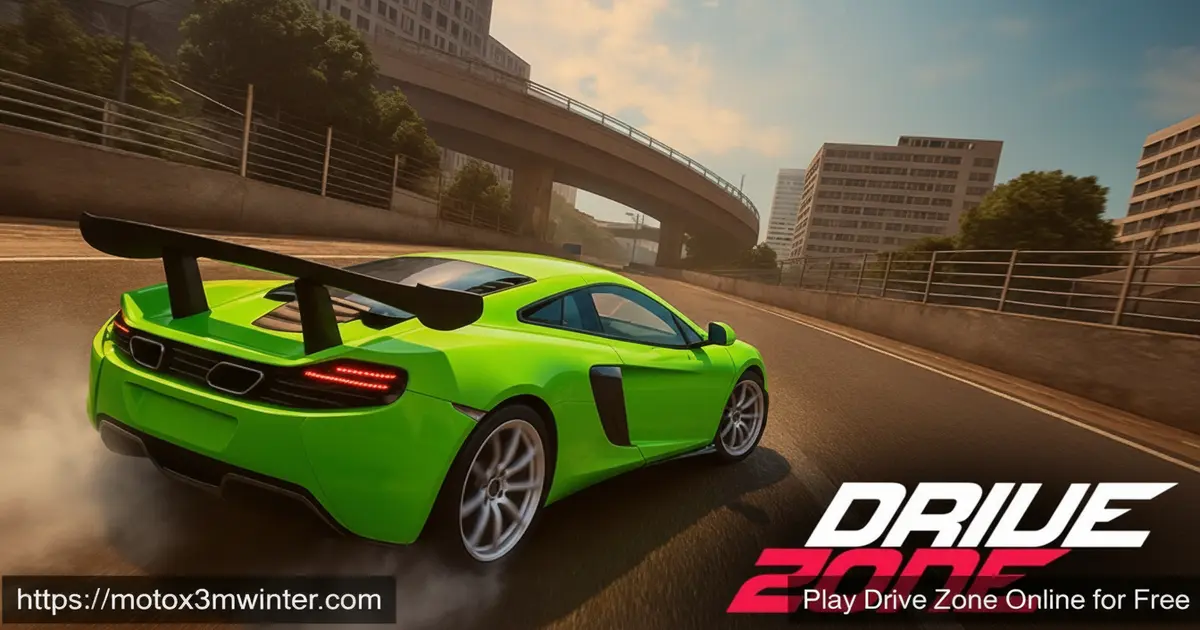 Drive Zone gameplay featuring a supercar drifting in an open world city