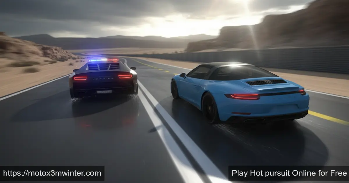 Hot pursuit game main menu featuring a high speed police chase