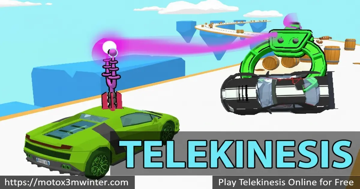 Telekinesis game main character using mind powers to move objects