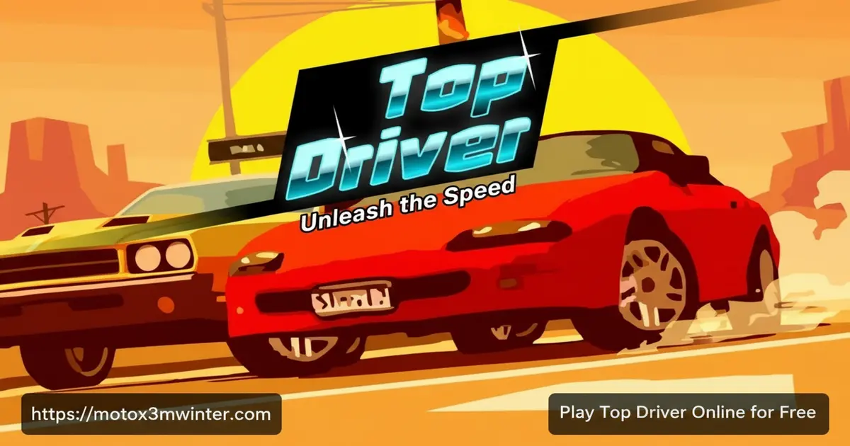 Top Driver game featuring a red sports car racing on a track