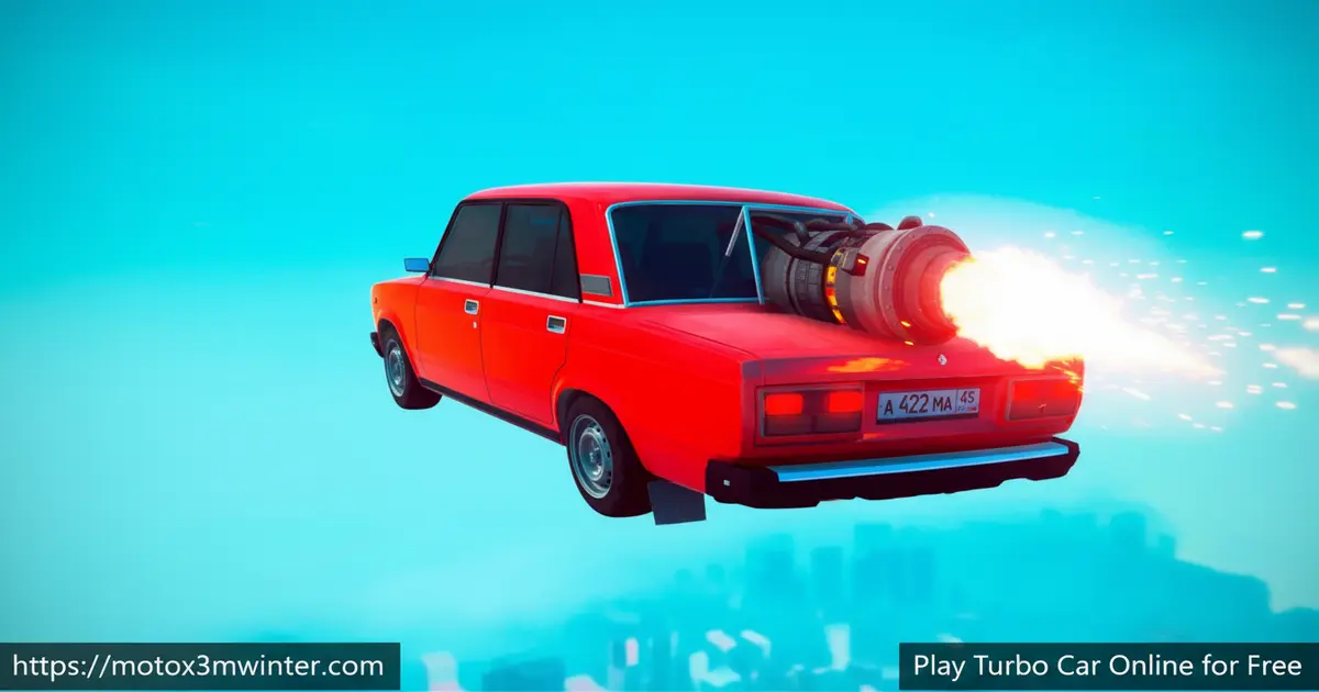 A bright red sports car speeding down a highway with blue turbo flames coming from the exhaust